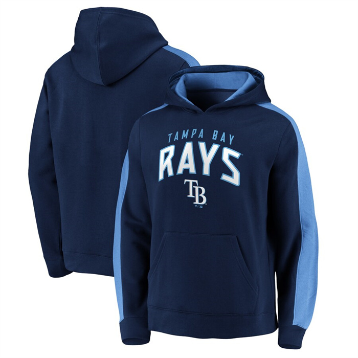Men's Tampa Bay Rays Navy Game Time Arch Pullover Hoodie Pullover Hoodie